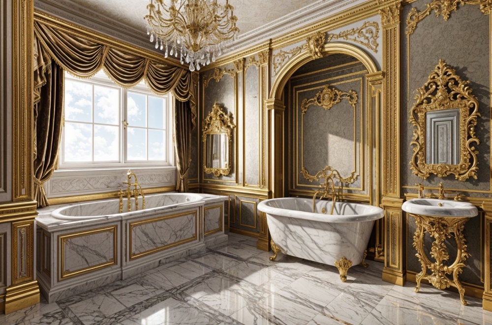 Phòng tắm phong cách thiết kế nội thất Baroque