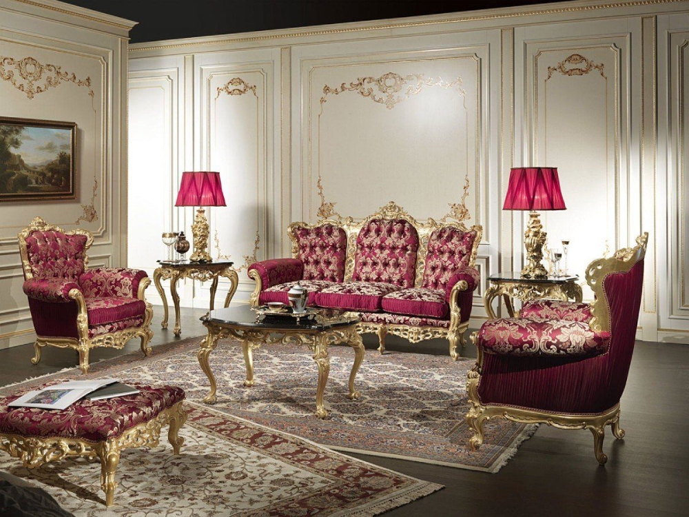 Phòng khách phong cách thiết kế nội thất Baroque