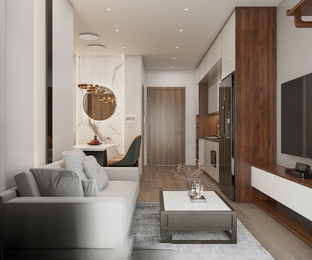 Thiết kế căn hộ chung cư 130m² cho phòng khách