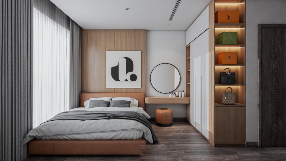 Thiết kế căn hộ chung cư 130m² cho phòng ngủ master
