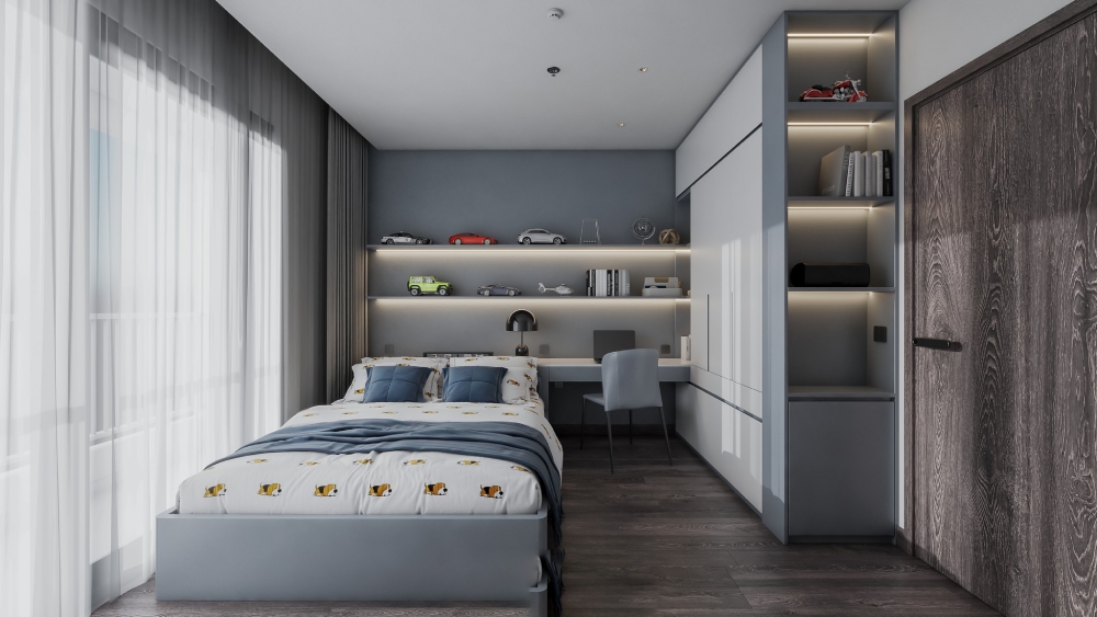 Thiết kế căn hộ chung cư 130m² cho phòng ngủ cho bé