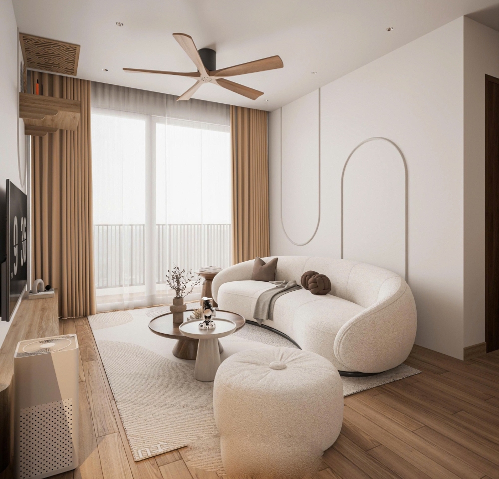 Thiết kế căn hộ chung cư 130m² cho phòng khách
