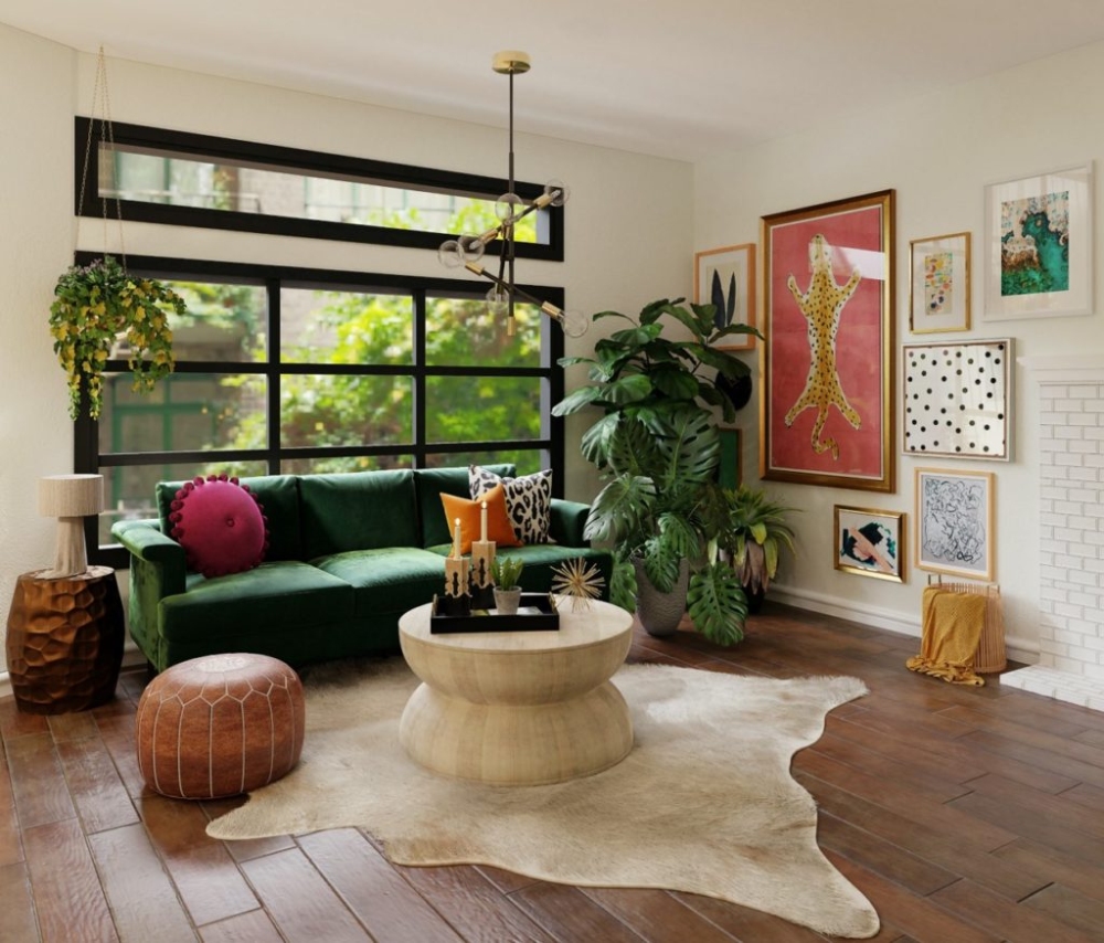 Cách thiết kế nhà có cây trong nhà cho phòng khách