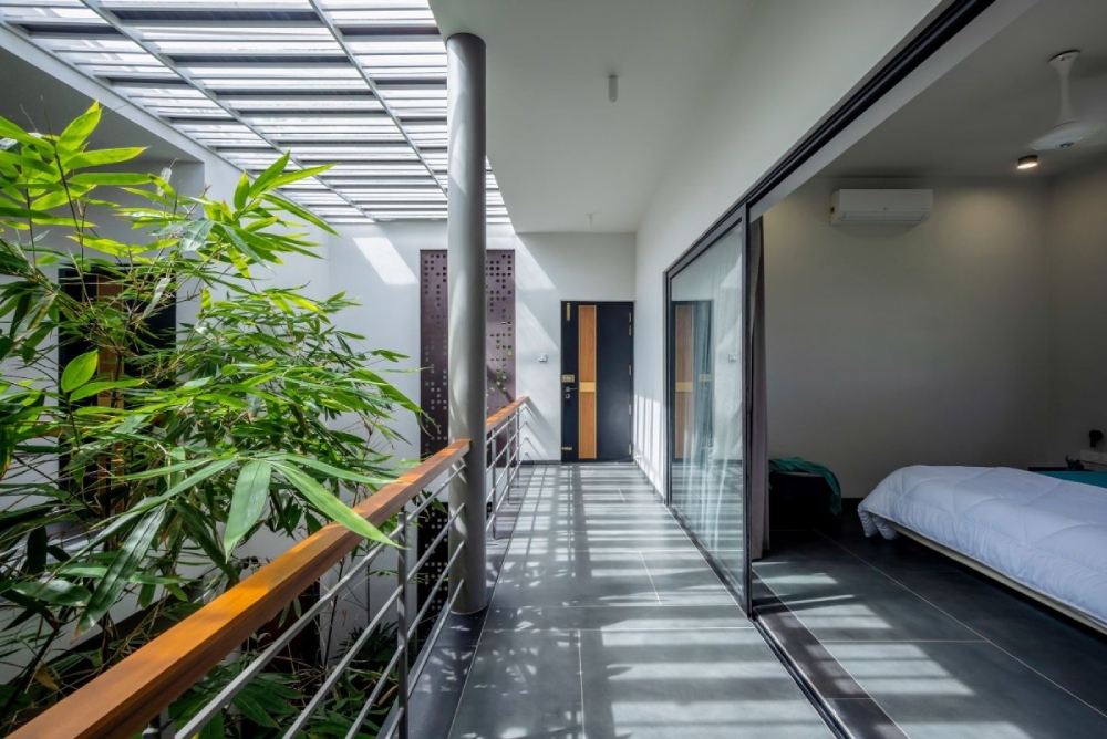 Cách thiết kế nhà có cây trong nhà cho giếng trời