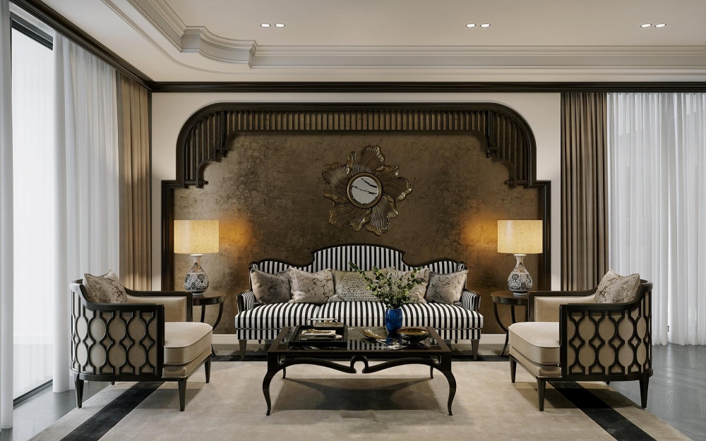 Thiết kế nội thất chung cư phong cách Indochine cho phòng tắm