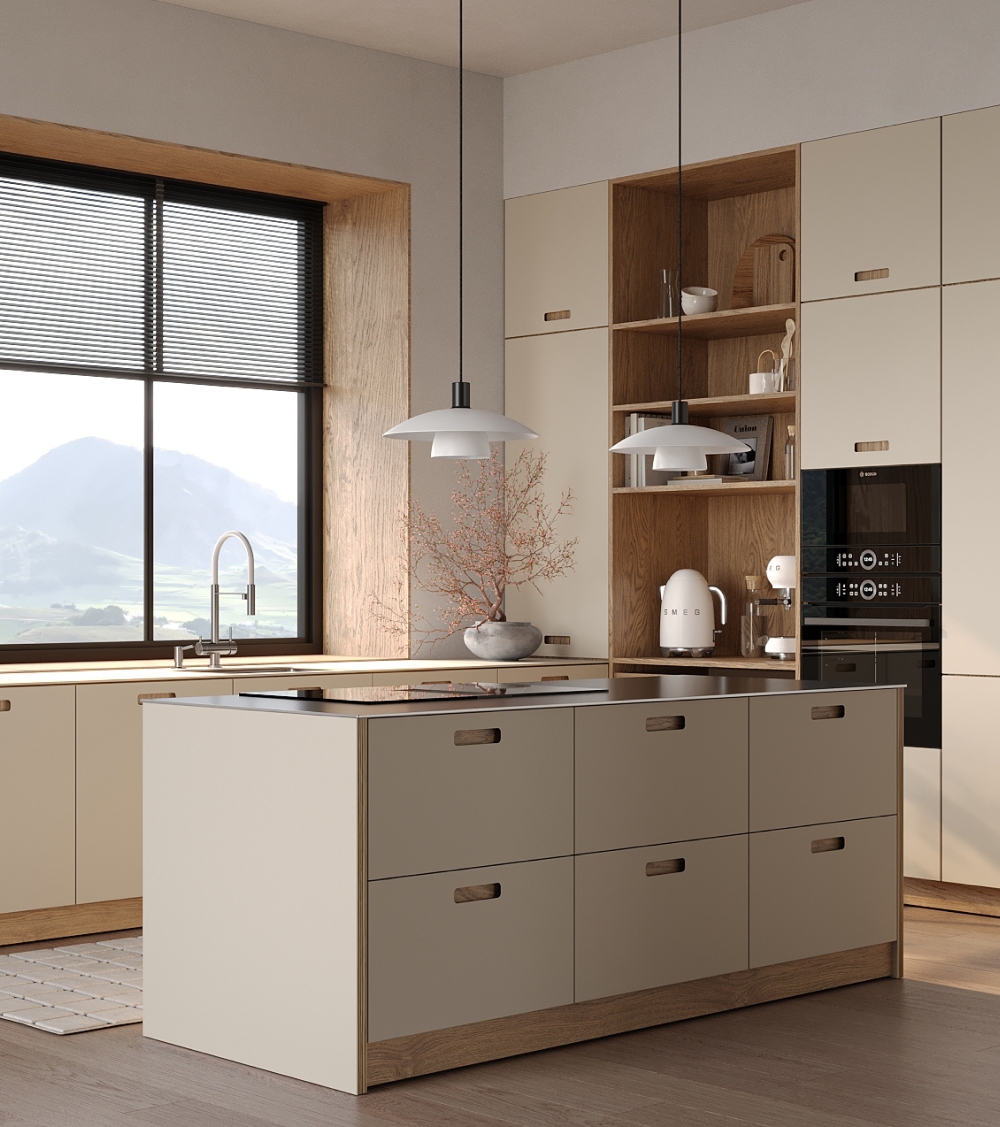 Mẫu thiết kế nội thất chung cư phong cách Scandinavian phòng bếp