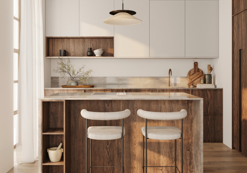 Mẫu thiết kế nội thất chung cư phong cách Scandinavian phòng bếp