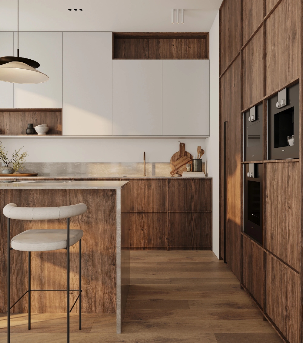 Mẫu thiết kế nội thất chung cư phong cách Scandinavian phòng bếp
