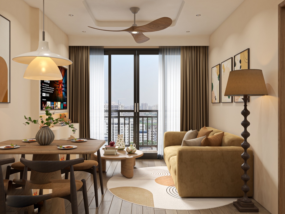 Mẫu thiết kế nội thất chung cư phong cách Scandinavian phòng khách