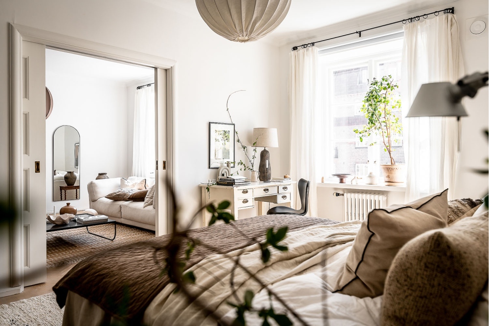 Mẫu thiết kế nội thất chung cư phong cách Scandinavian phòng ngủ