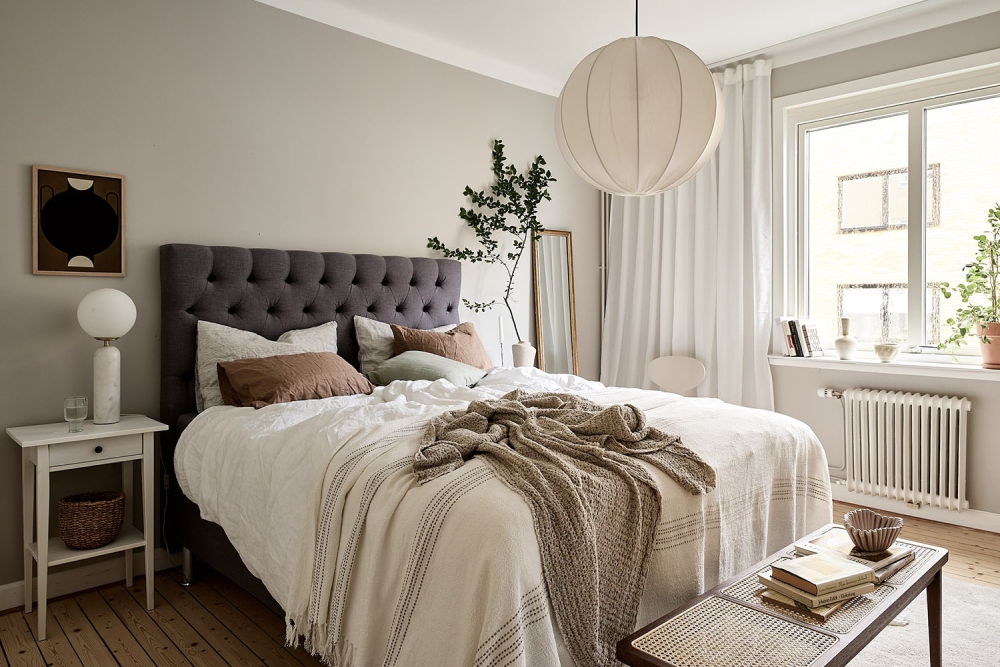 Mẫu thiết kế nội thất chung cư phong cách Scandinavian phòng ngủ