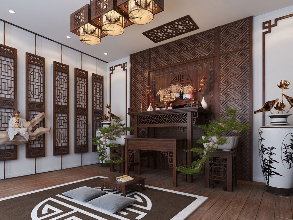 Thiết kế nội thất hợp phong thủy cho phòng thờ
