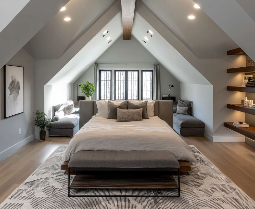 Cách trang trí phòng ngủ trên gác xép