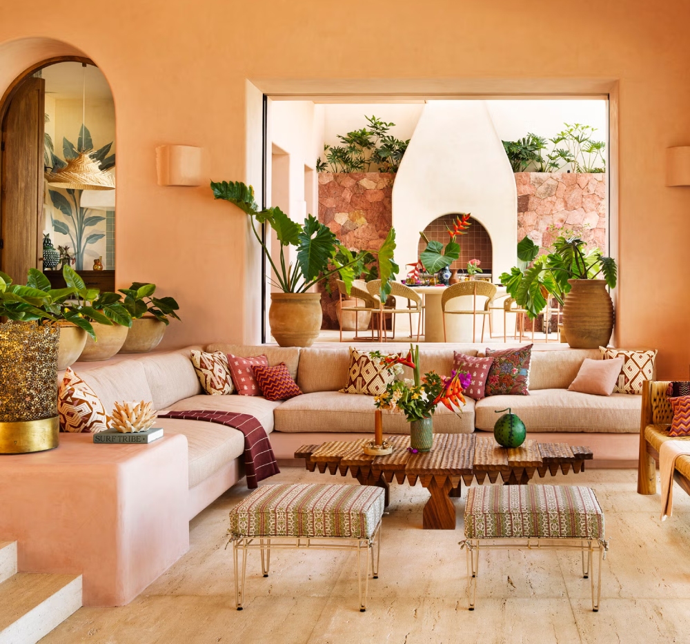 Cách trang trí nhà đẹp với cây xanh cho phòng khách