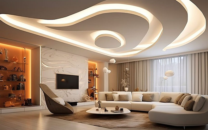 Kết hợp nhiều lớp ánh sáng với nhau để tạo điểm nhấn cho phòng khách