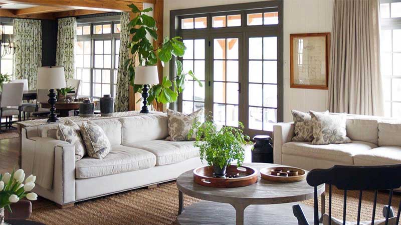 Màu trắng, be là màu sắc đặc trưng khi trang trí nhà theo phong cách đồng quê