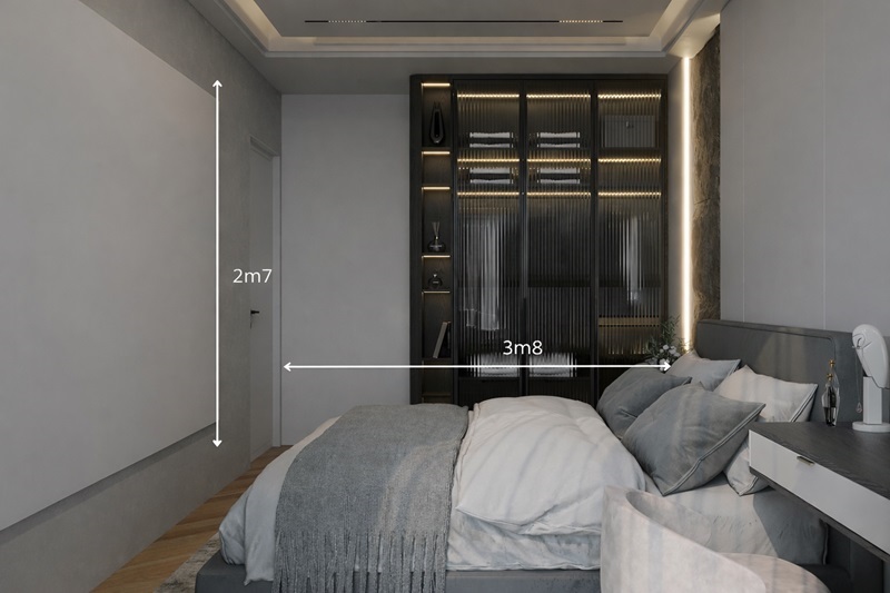 Gia chủ sử dụng công thức lấy chiều dài x chiều rộng của căn phòng