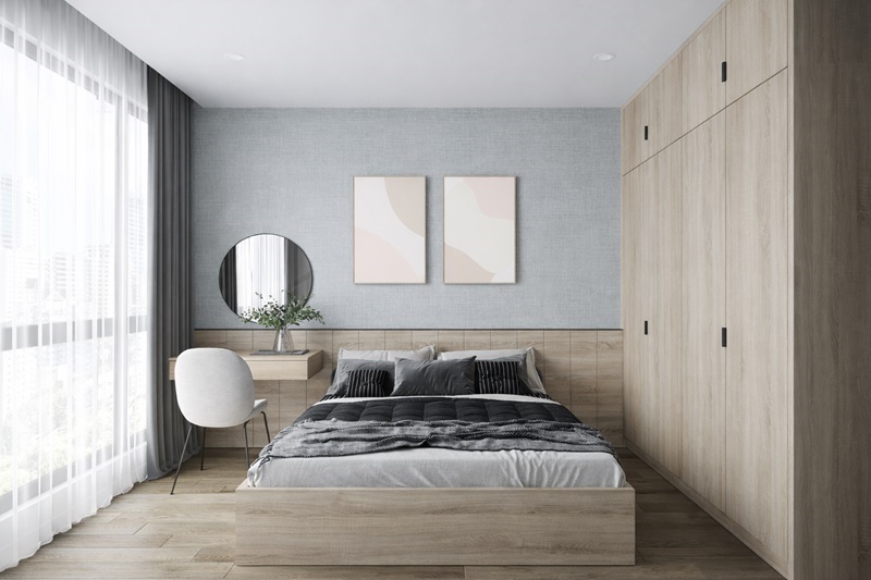 Đầu giường nên được kê sát vào tường để tạo cảm giác an tâm