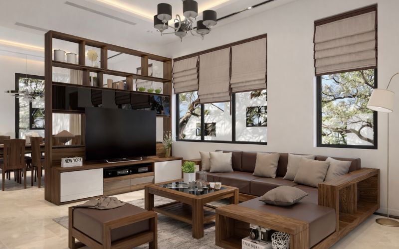 Mẫu phòng khách cho nhà chữ L