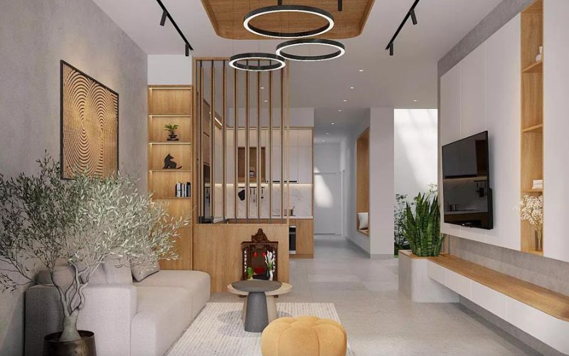 Gợi ý mẫu thiết kế phòng khách nhà cấp 4