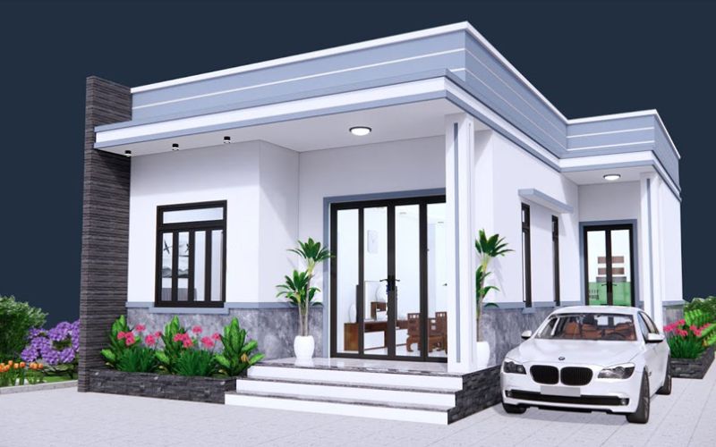 Thiết kế nhà chữ L 2 phòng ngủ tạo không gian mở