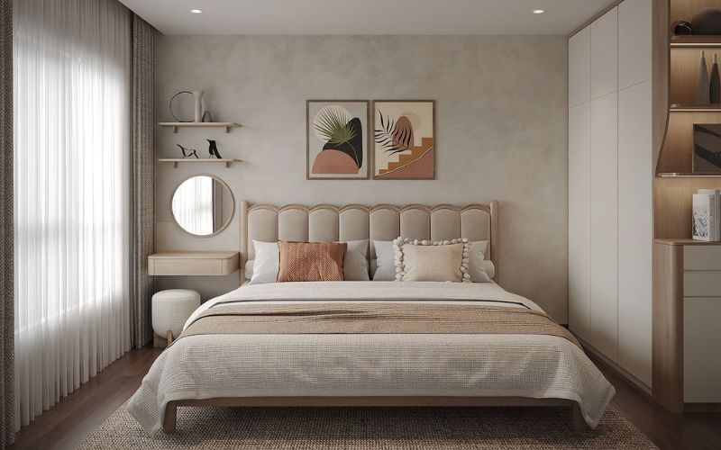 Phòng ngủ 12m2 dễ dàng vệ sinh do không gian không quá lớn