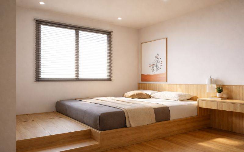 Các mẫu giường tích hợp ngăn kéo dưới gầm là giải pháp tối ưu cho gia chủ