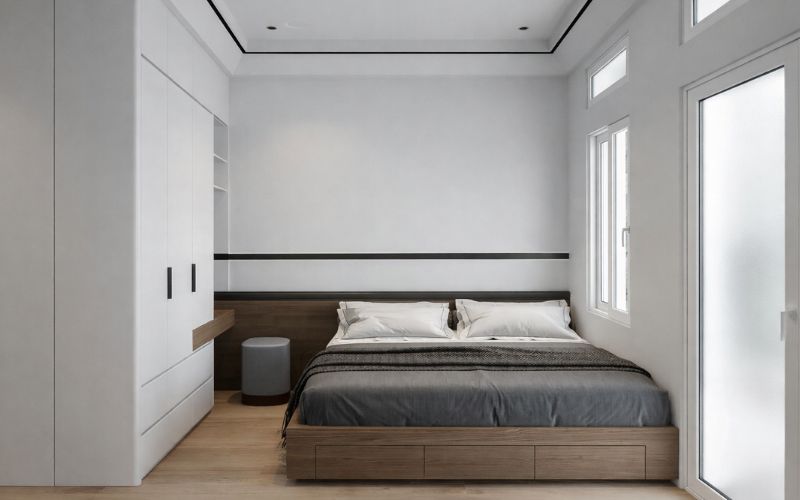 Phòng ngủ 15m2 phong cách tối giản