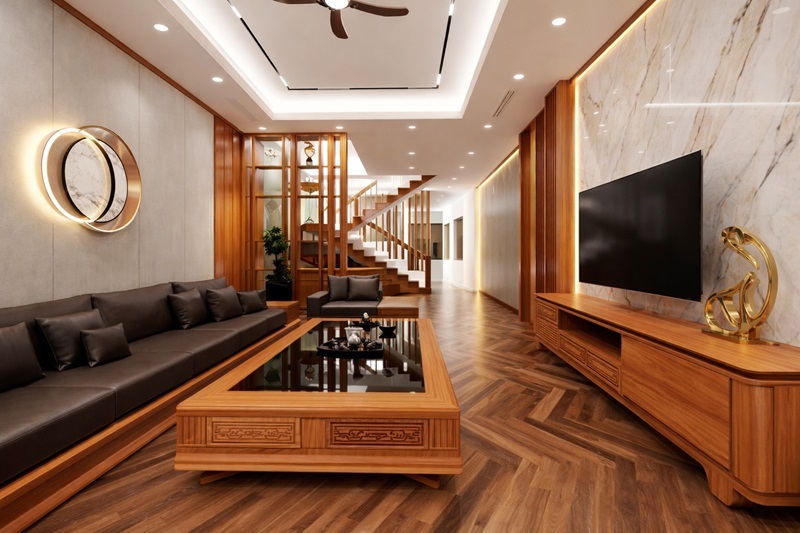 Phong cách hiện đại, tối giản với gỗ công nghiệp