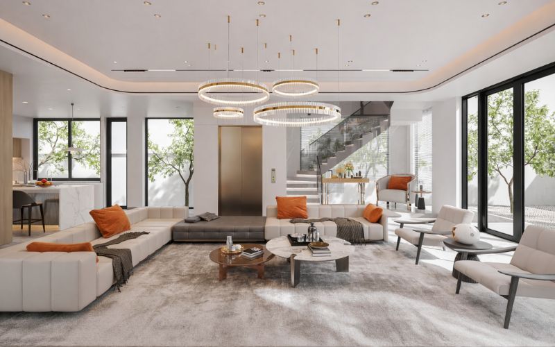 Không gian nội thất nhà phố shophouse tại khu đô thị mới