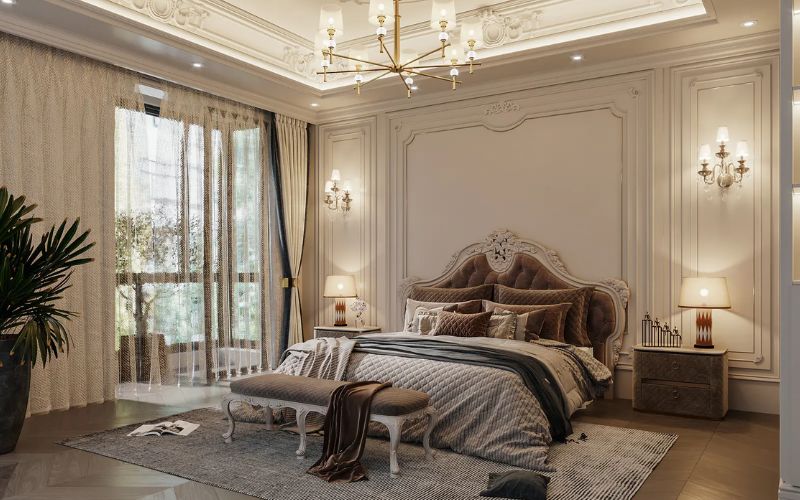 Thiết kế phòng ngủ phong cách tân cổ điển