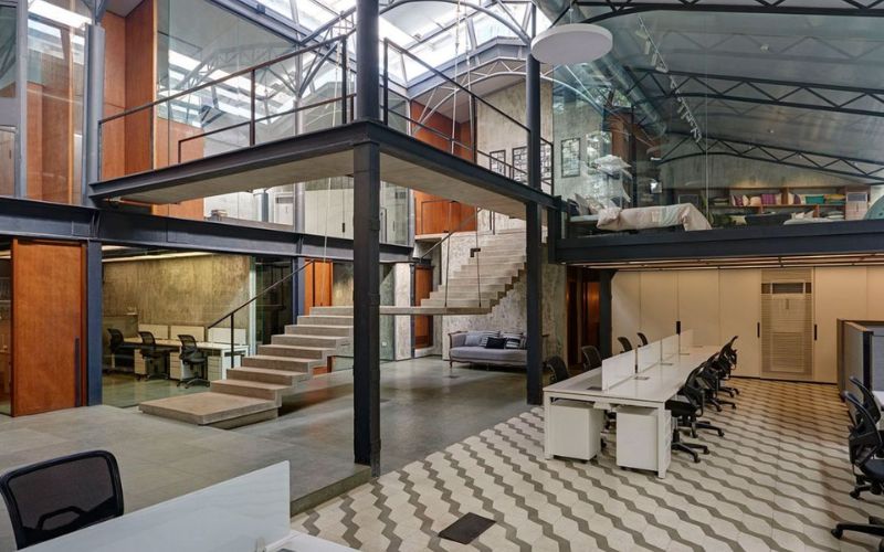 Thiết kế văn phòng nhà xưởng dạng 2 tầng