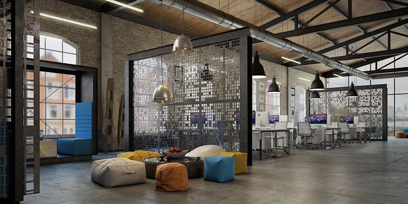 Thiết kế nội thất văn phòng phong cách Industrial