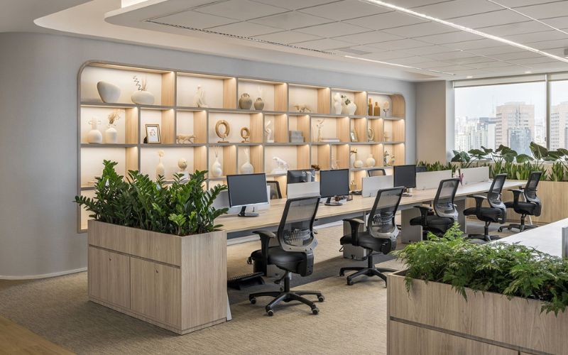 Sử dụng cây xanh làm điểm nhấn thay cho vật dụng trang trí